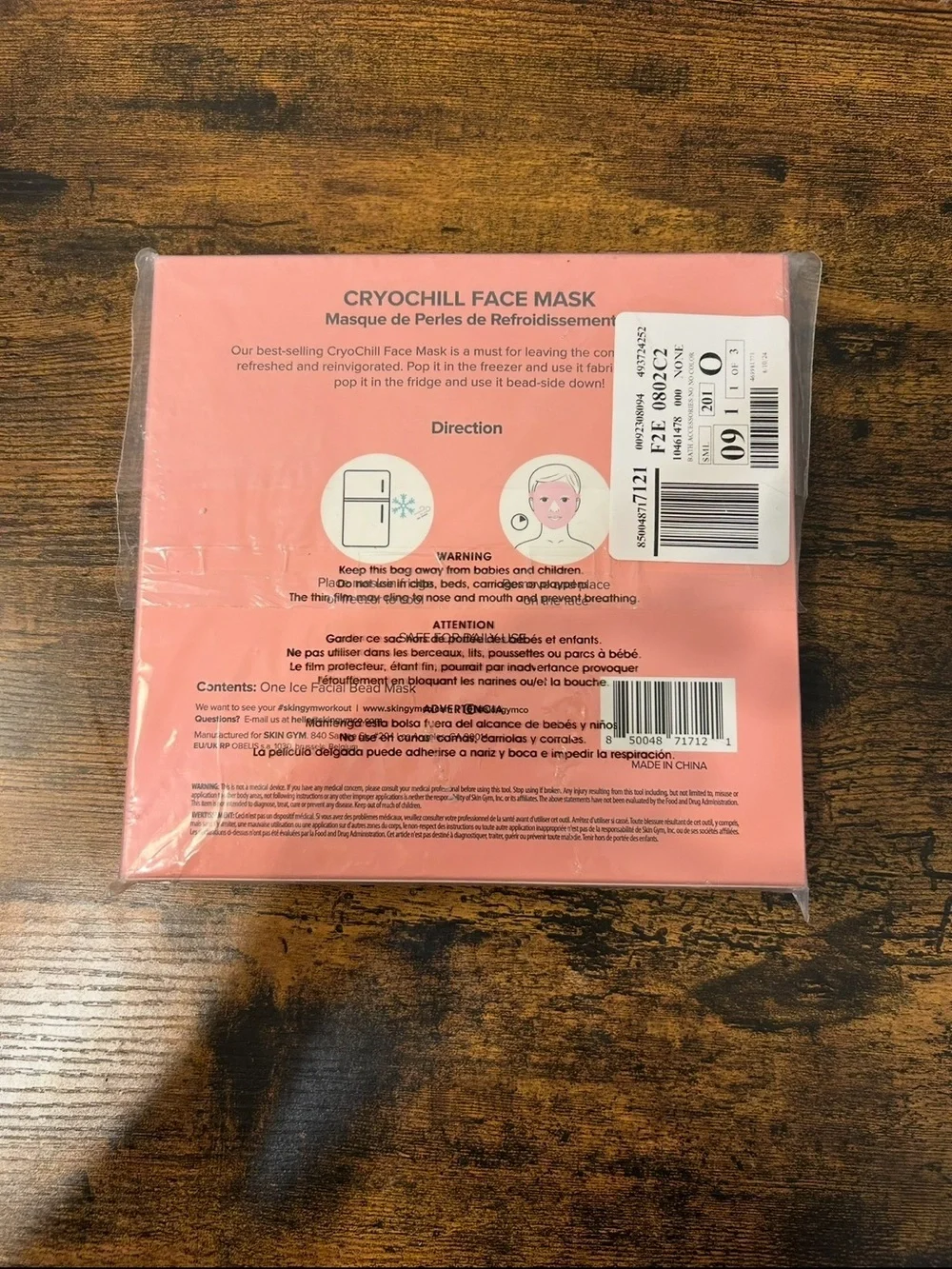 Skin Gym CryoChill Ice Facial Bead Mask NIB